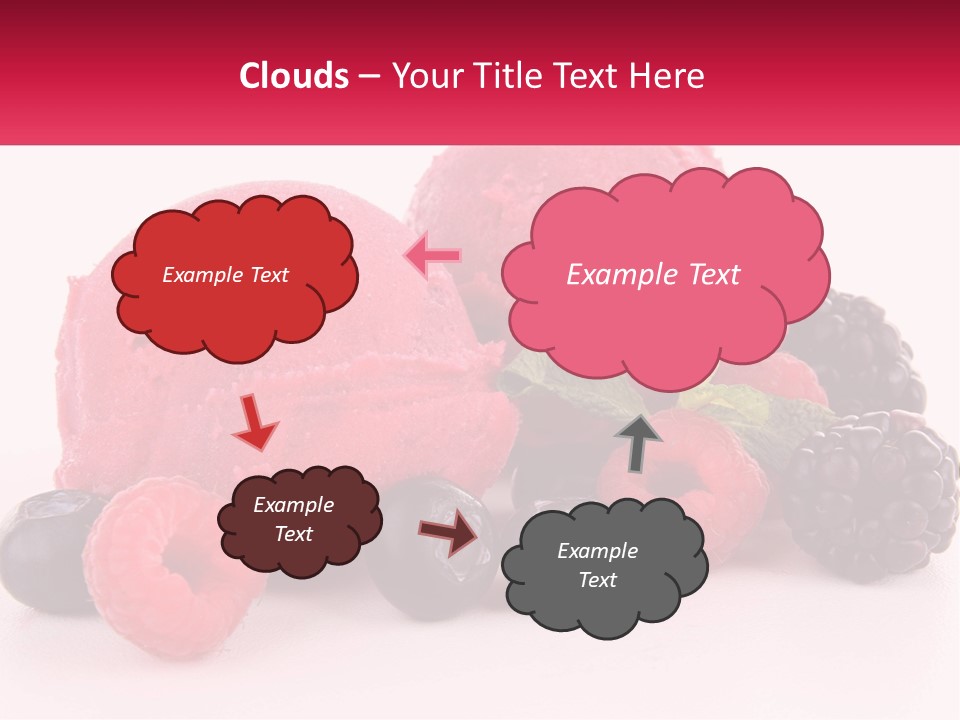 A Scoop Of Ice Cream Surrounded By Berries And Raspberries PowerPoint Template
