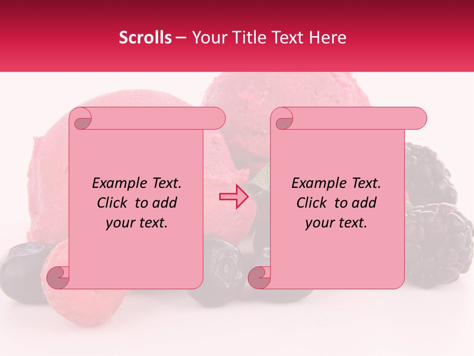 A Scoop Of Ice Cream Surrounded By Berries And Raspberries PowerPoint Template