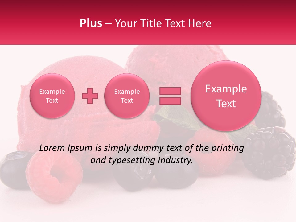 A Scoop Of Ice Cream Surrounded By Berries And Raspberries PowerPoint Template