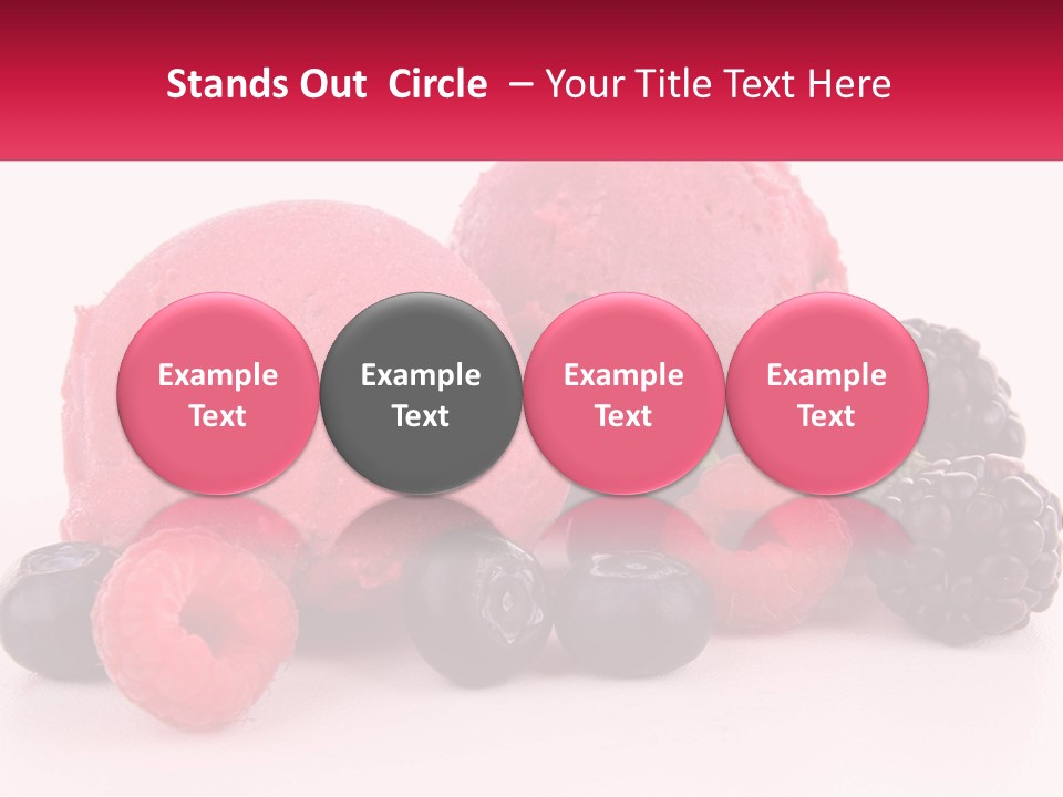 A Scoop Of Ice Cream Surrounded By Berries And Raspberries PowerPoint Template