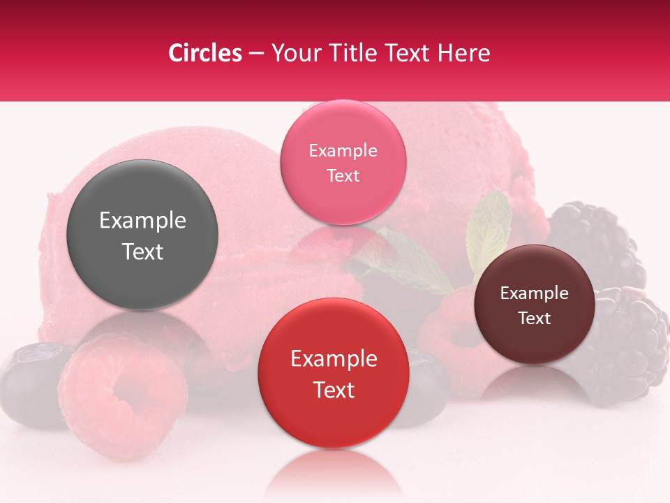 A Scoop Of Ice Cream Surrounded By Berries And Raspberries PowerPoint Template