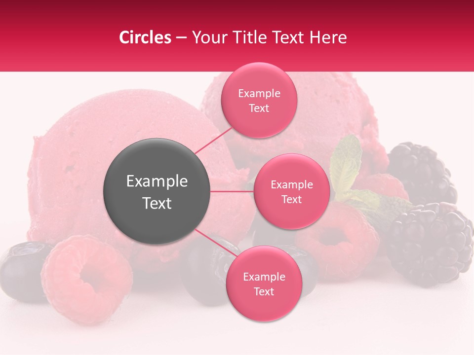 A Scoop Of Ice Cream Surrounded By Berries And Raspberries PowerPoint Template