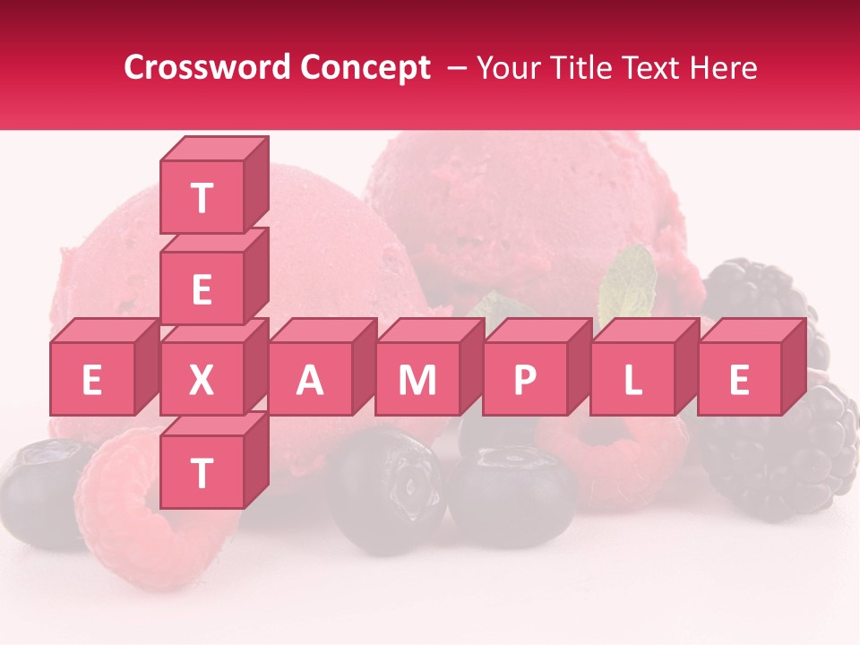 A Scoop Of Ice Cream Surrounded By Berries And Raspberries PowerPoint Template
