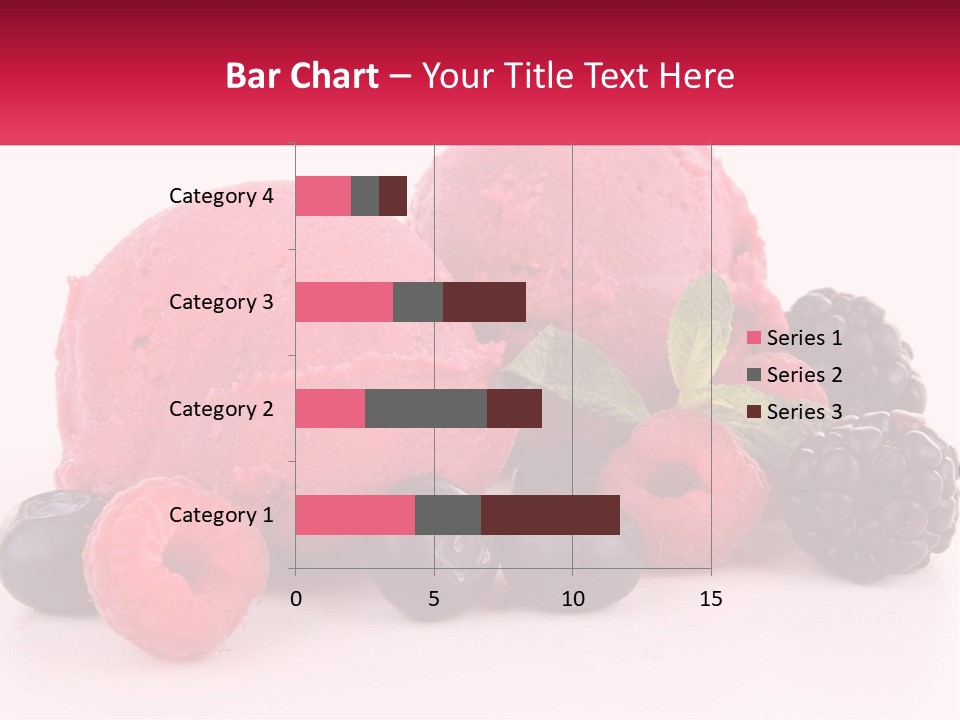 A Scoop Of Ice Cream Surrounded By Berries And Raspberries PowerPoint Template