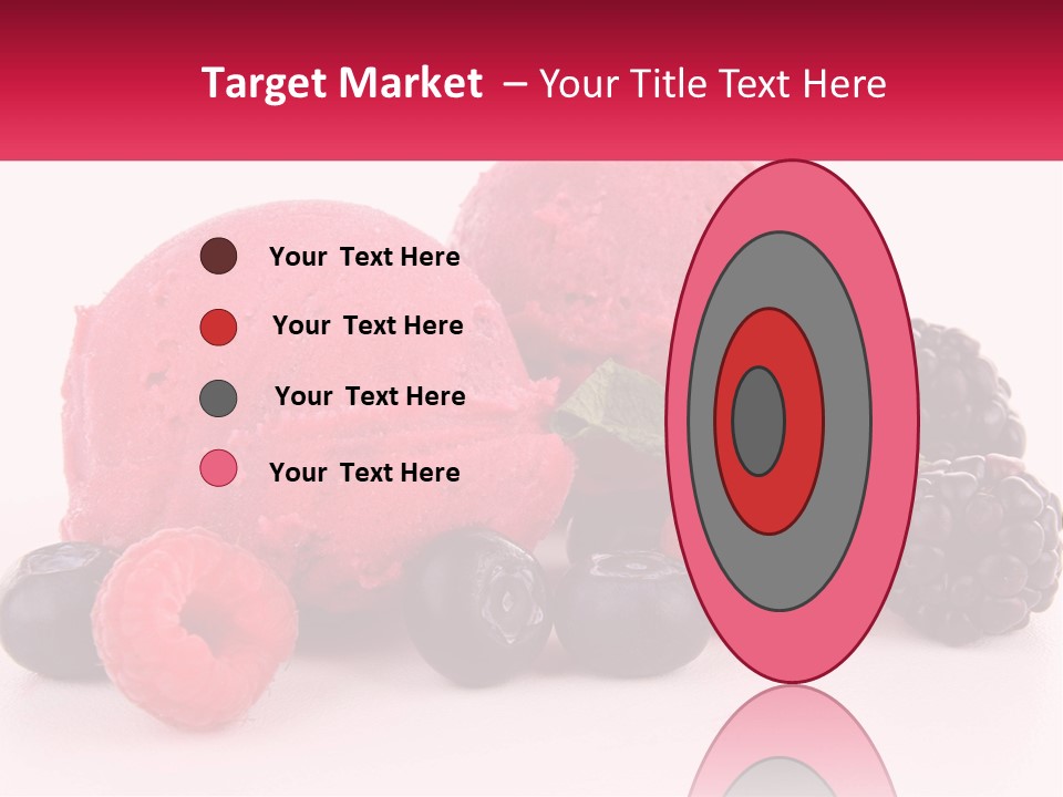 A Scoop Of Ice Cream Surrounded By Berries And Raspberries PowerPoint Template