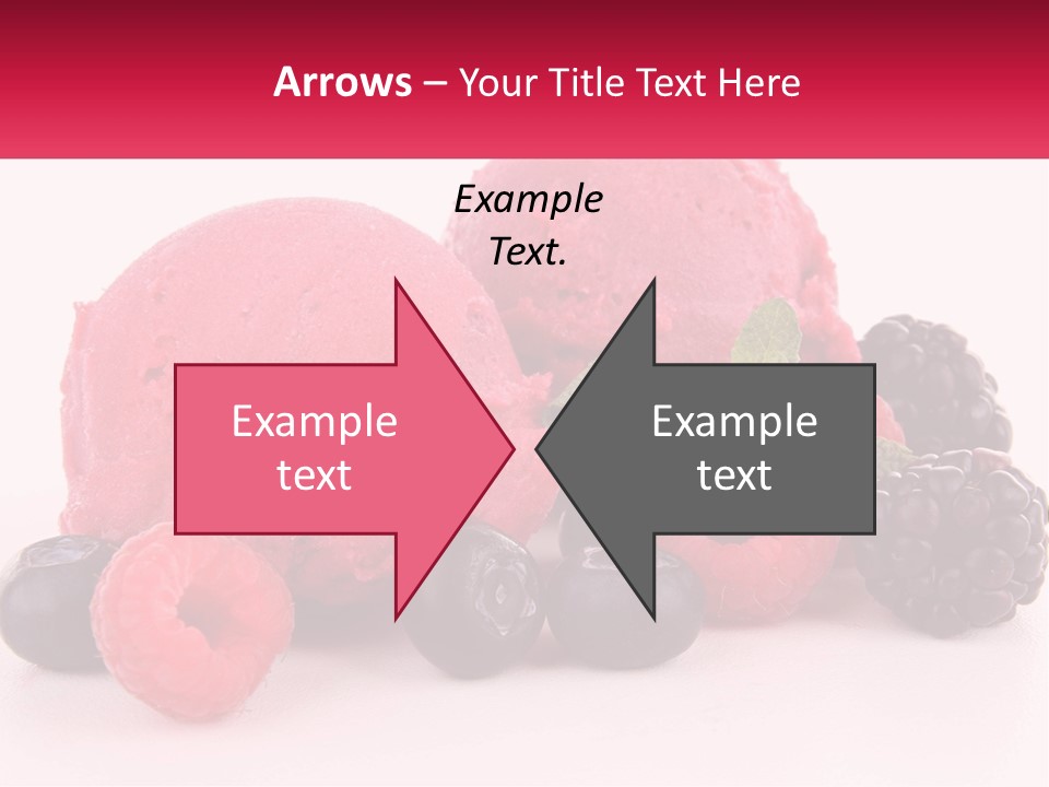 A Scoop Of Ice Cream Surrounded By Berries And Raspberries PowerPoint Template