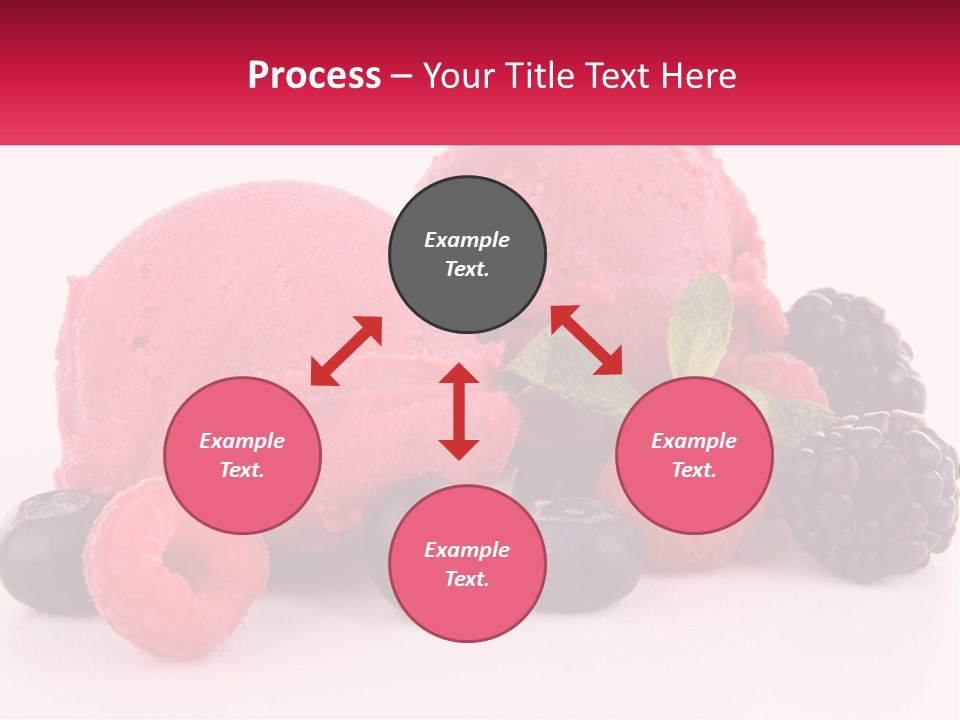 A Scoop Of Ice Cream Surrounded By Berries And Raspberries PowerPoint Template