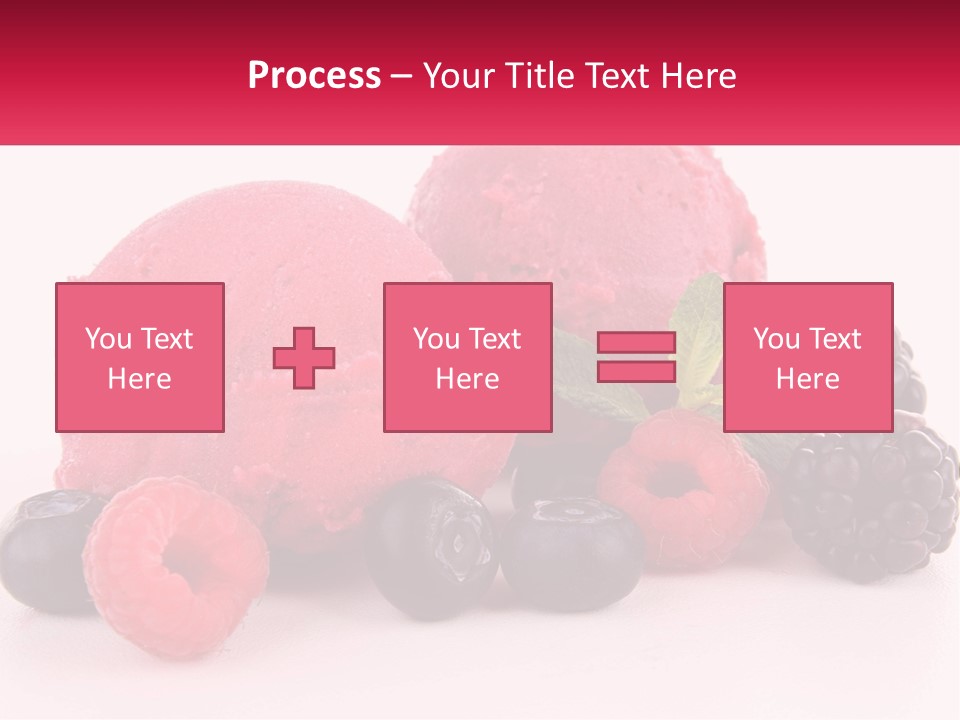 A Scoop Of Ice Cream Surrounded By Berries And Raspberries PowerPoint Template