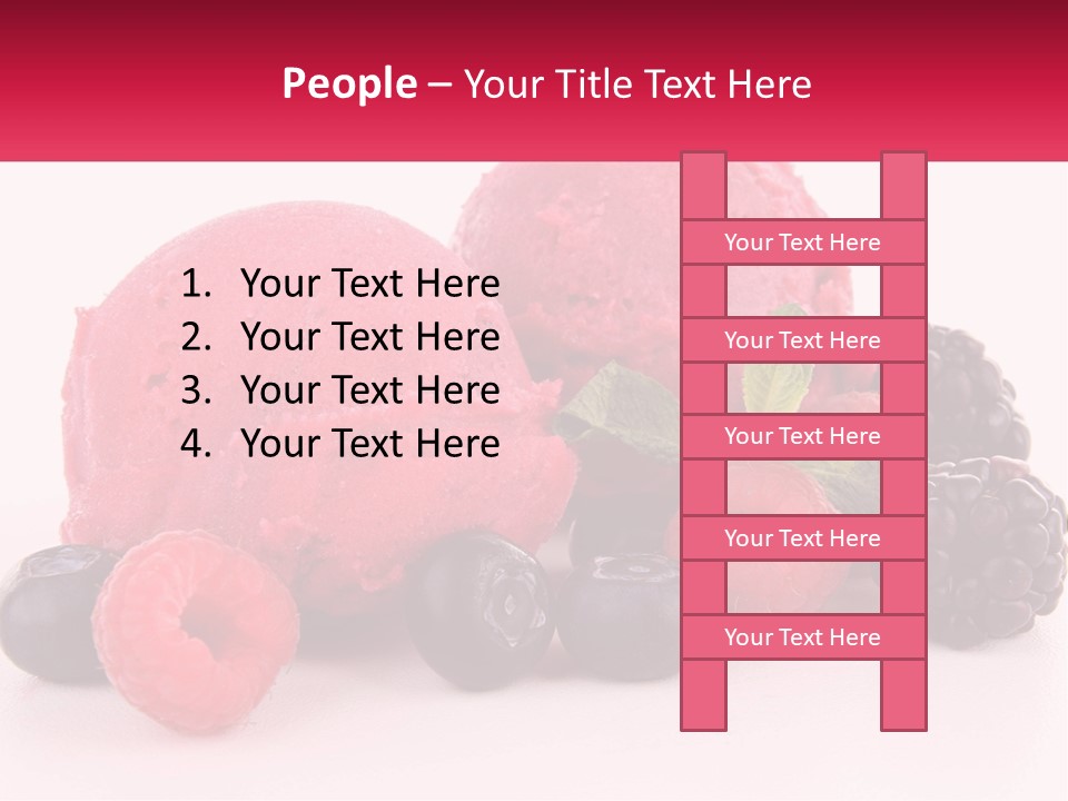 A Scoop Of Ice Cream Surrounded By Berries And Raspberries PowerPoint Template