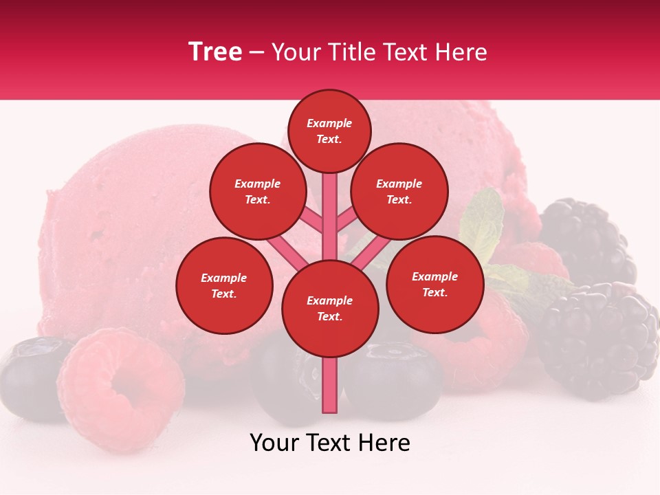 A Scoop Of Ice Cream Surrounded By Berries And Raspberries PowerPoint Template