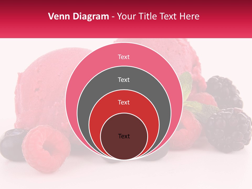 A Scoop Of Ice Cream Surrounded By Berries And Raspberries PowerPoint Template