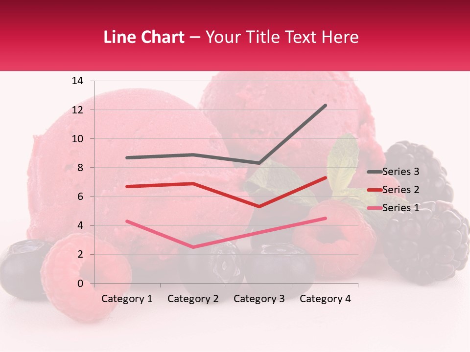A Scoop Of Ice Cream Surrounded By Berries And Raspberries PowerPoint Template