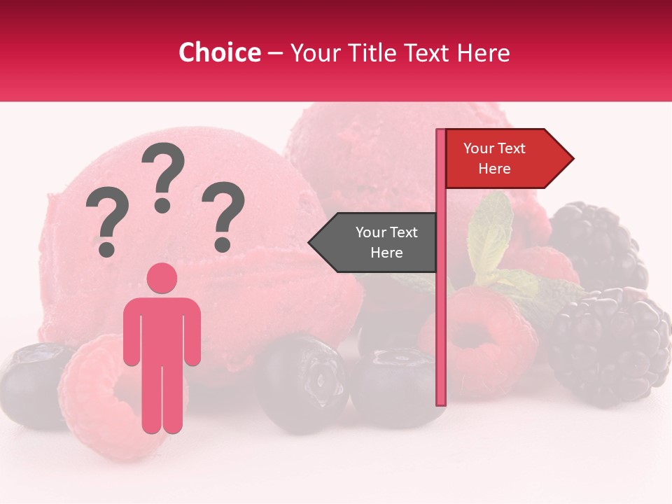 A Scoop Of Ice Cream Surrounded By Berries And Raspberries PowerPoint Template