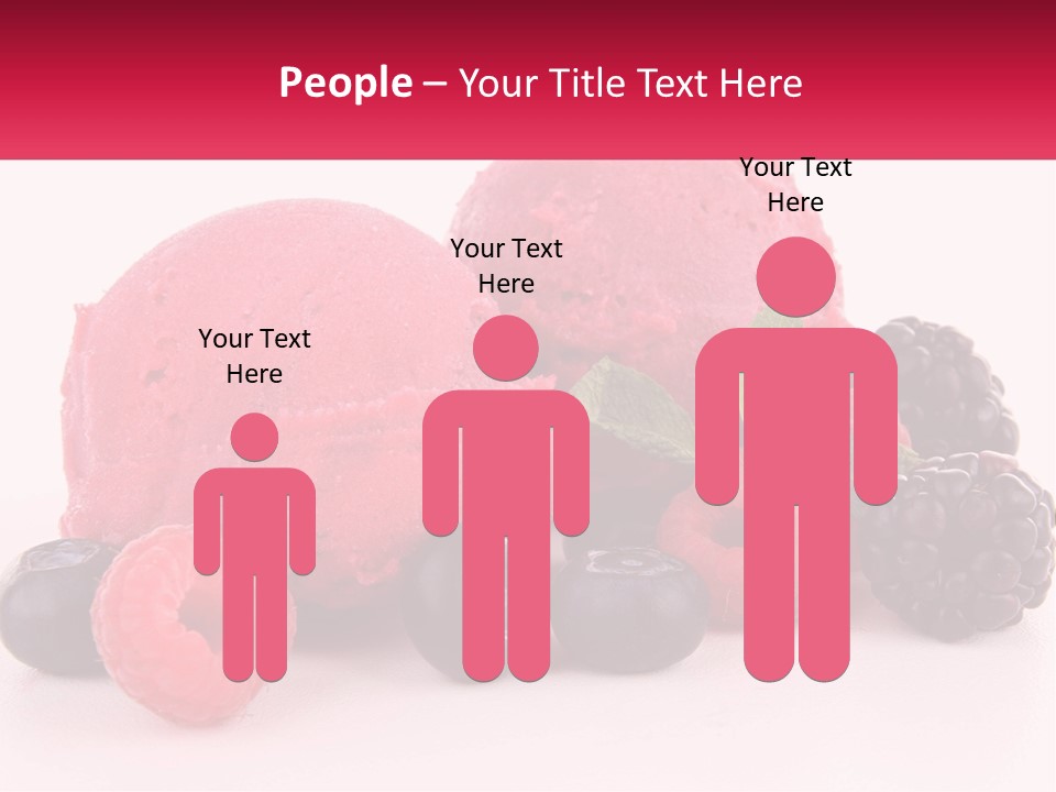 A Scoop Of Ice Cream Surrounded By Berries And Raspberries PowerPoint Template
