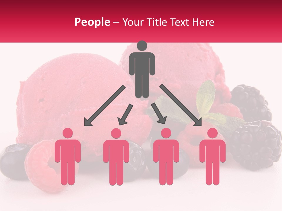 A Scoop Of Ice Cream Surrounded By Berries And Raspberries PowerPoint Template