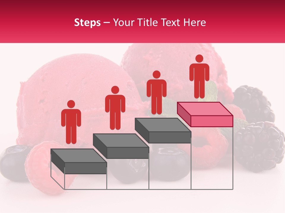 A Scoop Of Ice Cream Surrounded By Berries And Raspberries PowerPoint Template