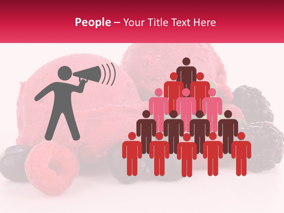 A Scoop Of Ice Cream Surrounded By Berries And Raspberries PowerPoint Template