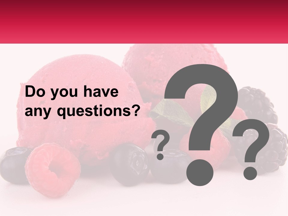 A Scoop Of Ice Cream Surrounded By Berries And Raspberries PowerPoint Template