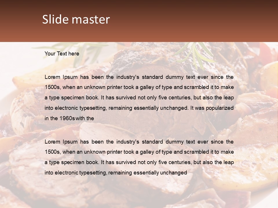 A Plate Of Roast With Potatoes And Carrots PowerPoint Template