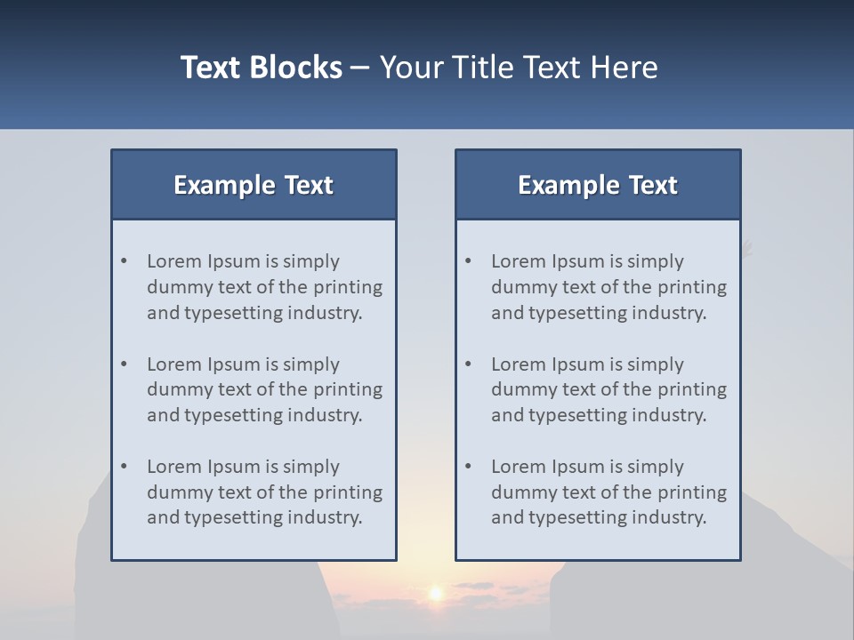 Two People Standing On Top Of A Mountain With Their Arms In The Air PowerPoint Template