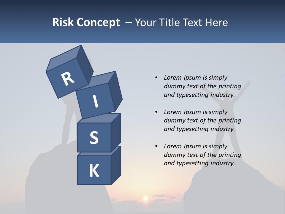 Two People Standing On Top Of A Mountain With Their Arms In The Air PowerPoint Template