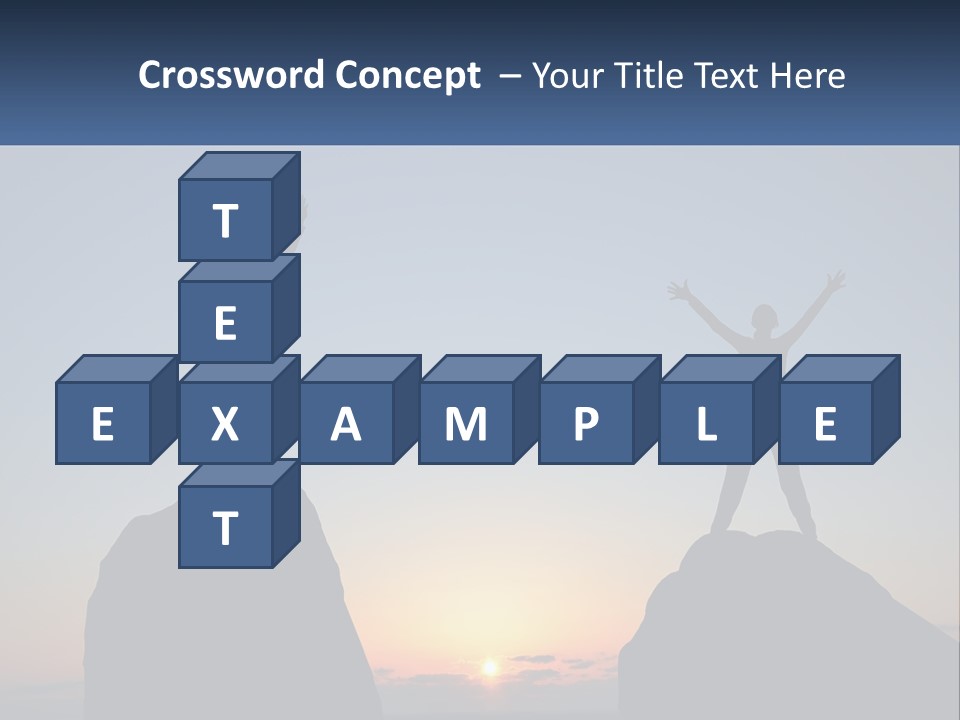 Two People Standing On Top Of A Mountain With Their Arms In The Air PowerPoint Template