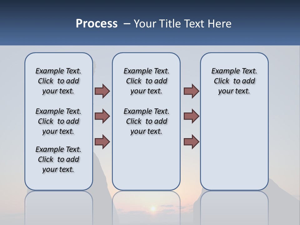Two People Standing On Top Of A Mountain With Their Arms In The Air PowerPoint Template
