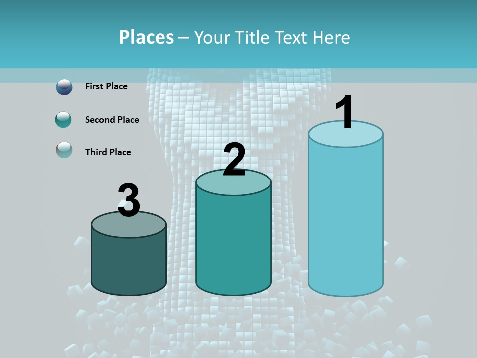 A Powerpoint Presentation With A Fist Made Out Of Cubes PowerPoint Template