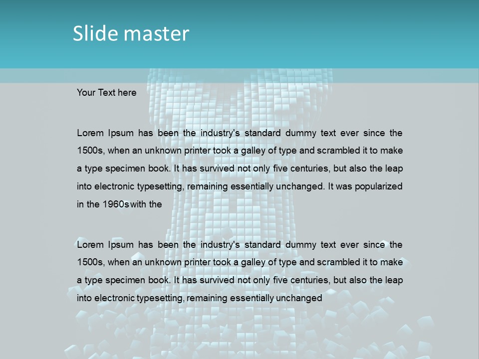 A Powerpoint Presentation With A Fist Made Out Of Cubes PowerPoint Template