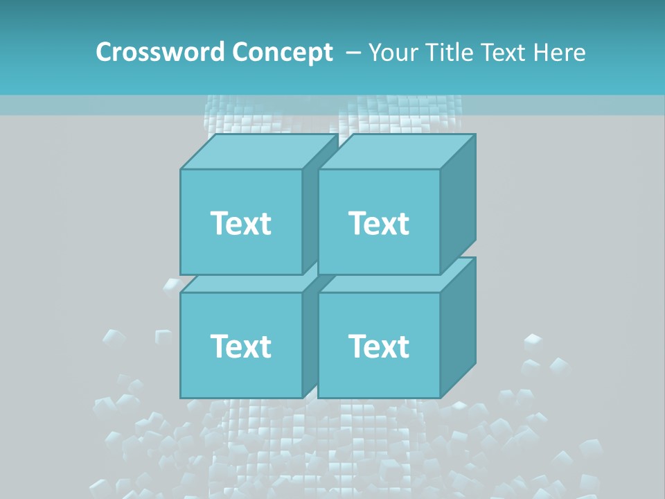 A Powerpoint Presentation With A Fist Made Out Of Cubes PowerPoint Template