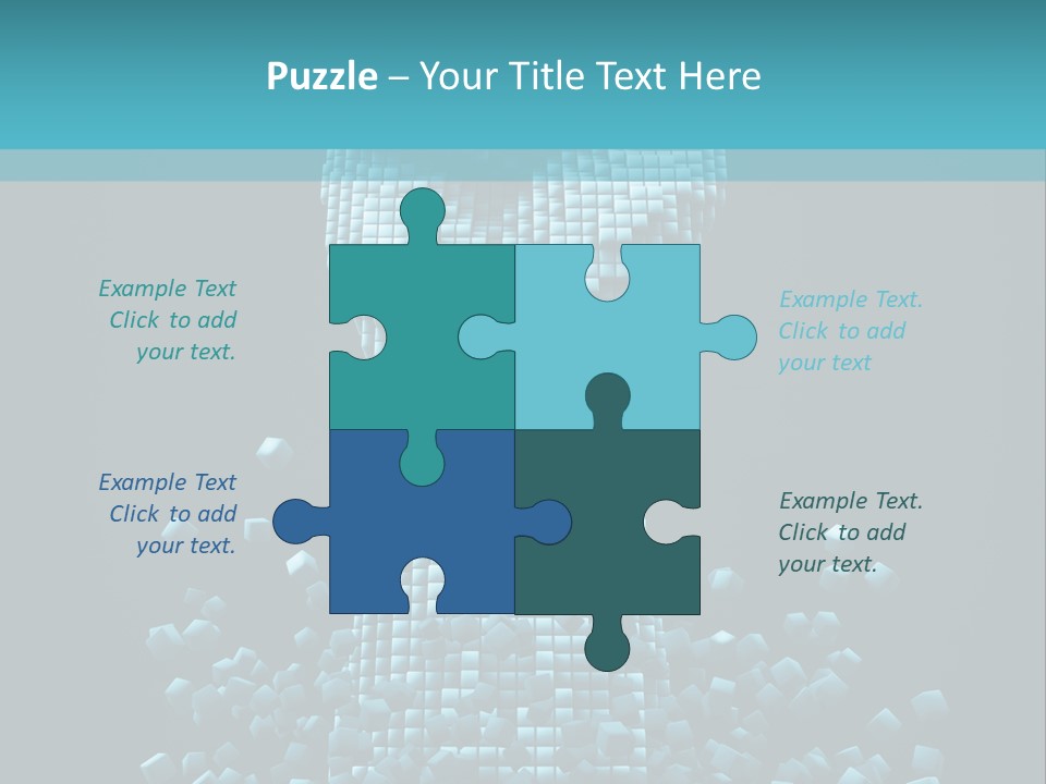 A Powerpoint Presentation With A Fist Made Out Of Cubes PowerPoint Template