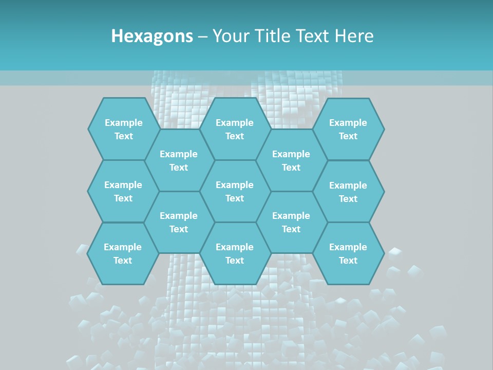 A Powerpoint Presentation With A Fist Made Out Of Cubes PowerPoint Template