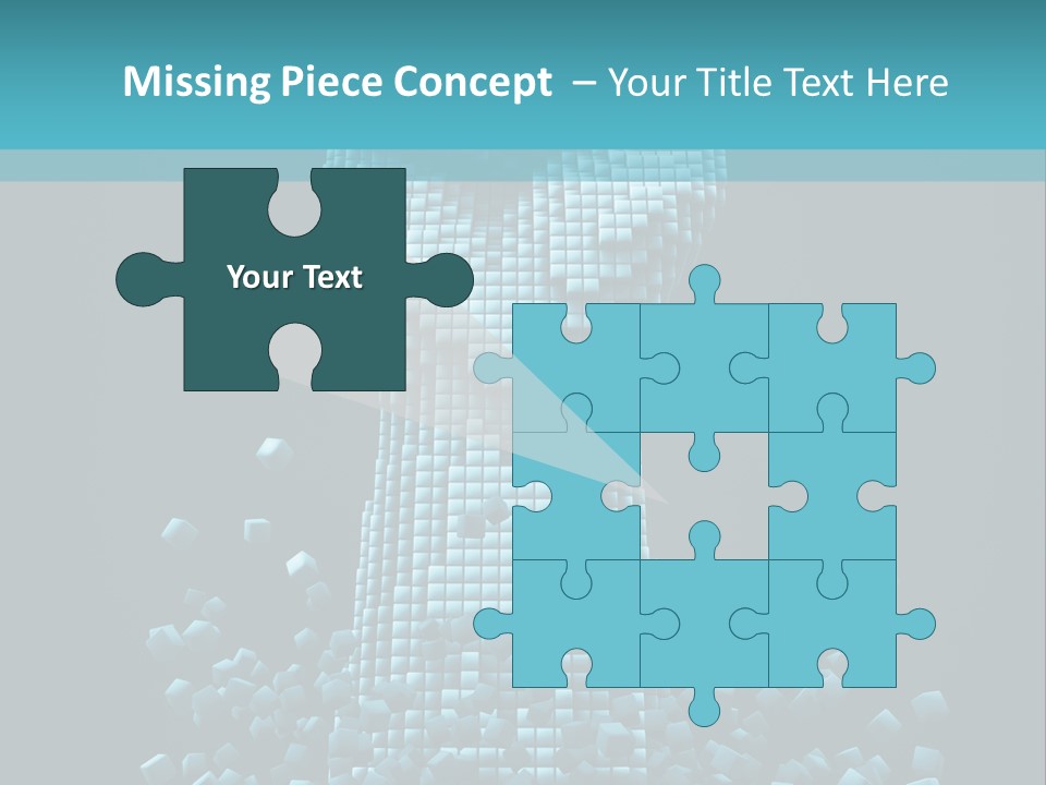 A Powerpoint Presentation With A Fist Made Out Of Cubes PowerPoint Template