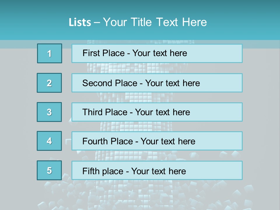 A Powerpoint Presentation With A Fist Made Out Of Cubes PowerPoint Template