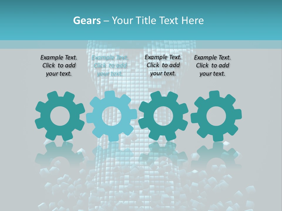 A Powerpoint Presentation With A Fist Made Out Of Cubes PowerPoint Template