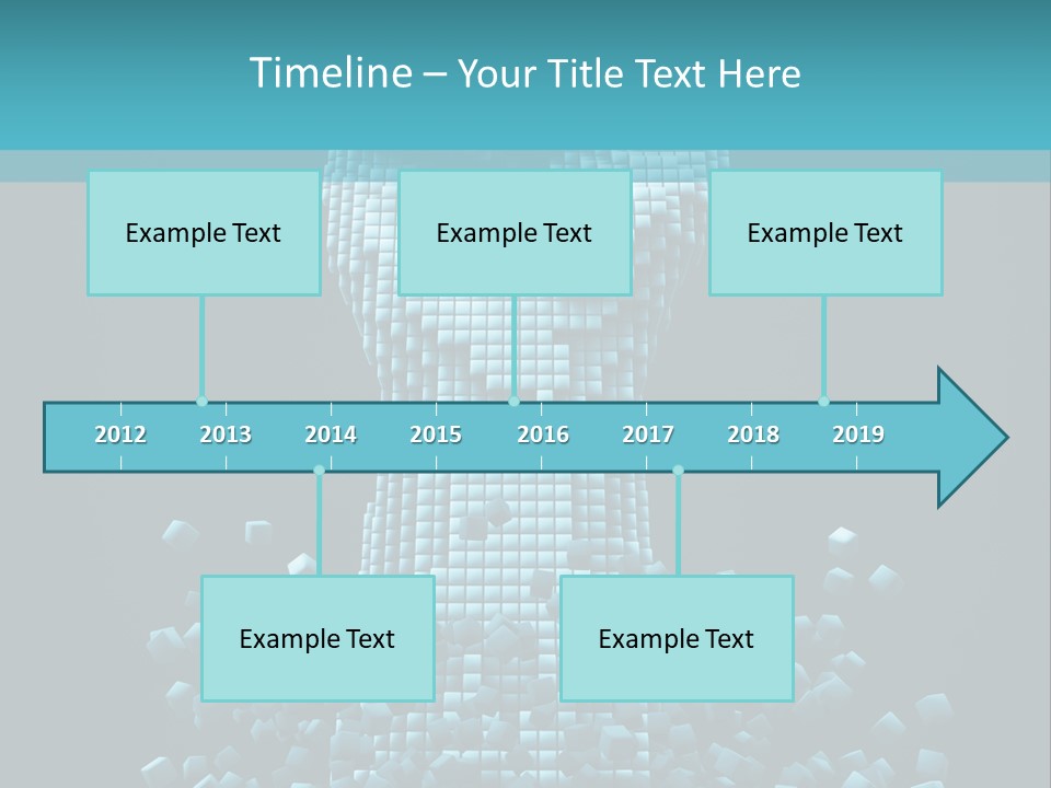 A Powerpoint Presentation With A Fist Made Out Of Cubes PowerPoint Template