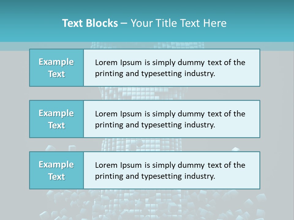 A Powerpoint Presentation With A Fist Made Out Of Cubes PowerPoint Template