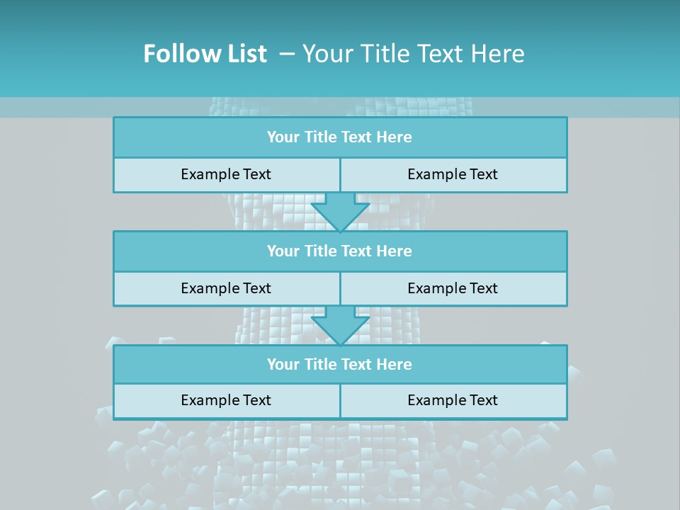 A Powerpoint Presentation With A Fist Made Out Of Cubes PowerPoint Template