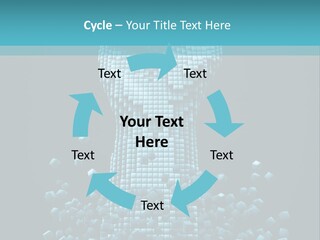 A Powerpoint Presentation With A Fist Made Out Of Cubes PowerPoint Template