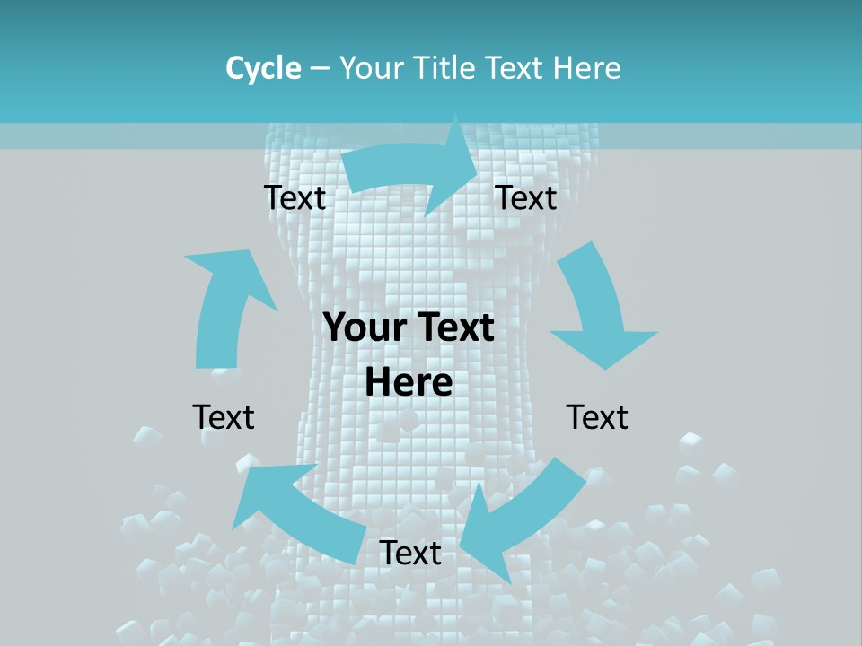 A Powerpoint Presentation With A Fist Made Out Of Cubes PowerPoint Template