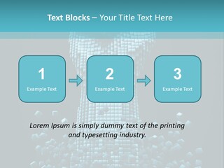 A Powerpoint Presentation With A Fist Made Out Of Cubes PowerPoint Template