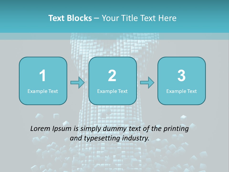 A Powerpoint Presentation With A Fist Made Out Of Cubes PowerPoint Template