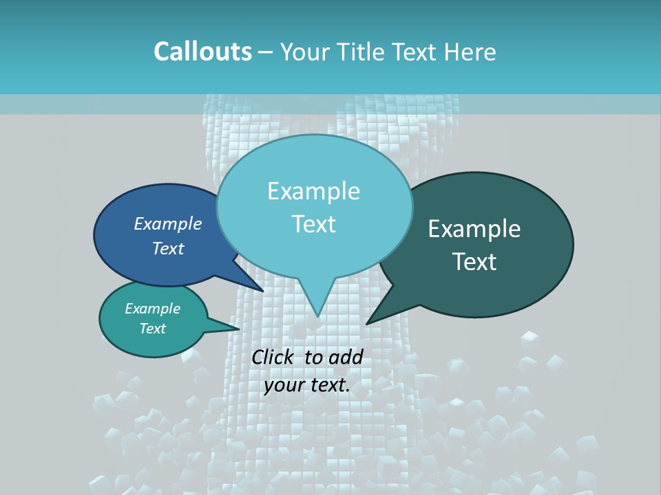A Powerpoint Presentation With A Fist Made Out Of Cubes PowerPoint Template