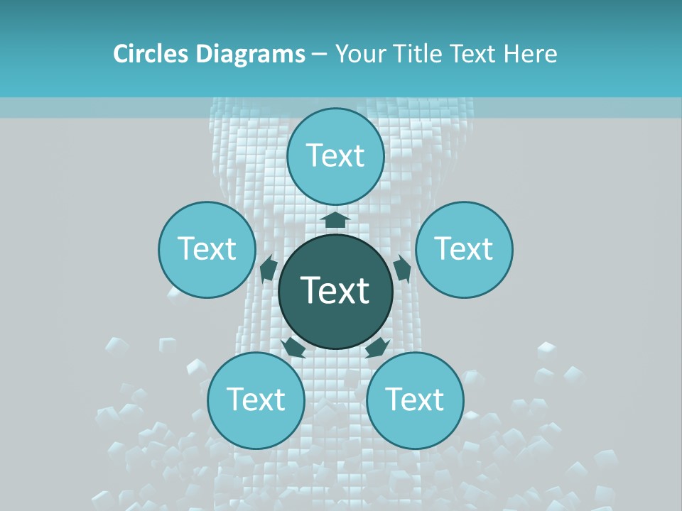 A Powerpoint Presentation With A Fist Made Out Of Cubes PowerPoint Template