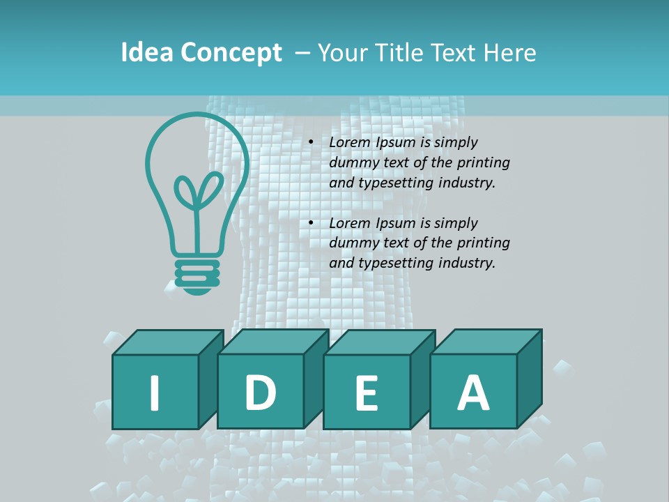 A Powerpoint Presentation With A Fist Made Out Of Cubes PowerPoint Template