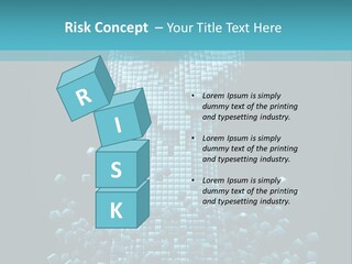 A Powerpoint Presentation With A Fist Made Out Of Cubes PowerPoint Template