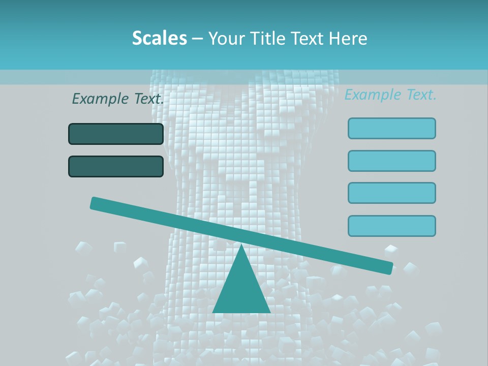 A Powerpoint Presentation With A Fist Made Out Of Cubes PowerPoint Template