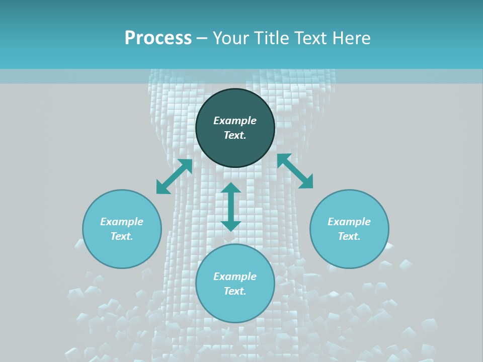 A Powerpoint Presentation With A Fist Made Out Of Cubes PowerPoint Template