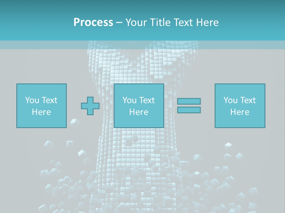 A Powerpoint Presentation With A Fist Made Out Of Cubes PowerPoint Template