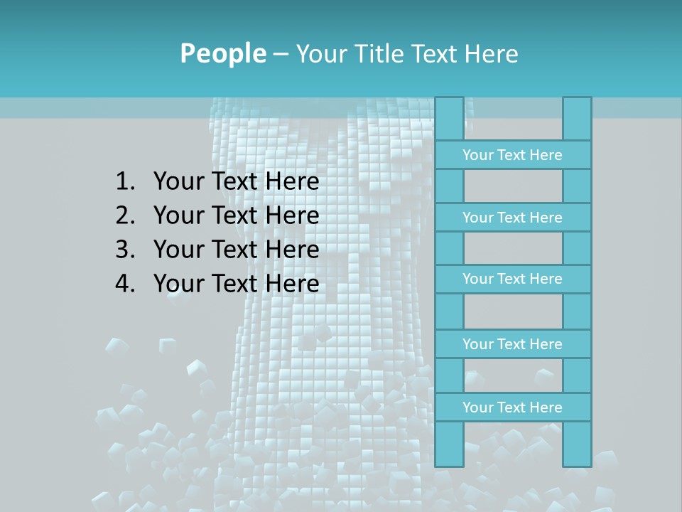A Powerpoint Presentation With A Fist Made Out Of Cubes PowerPoint Template